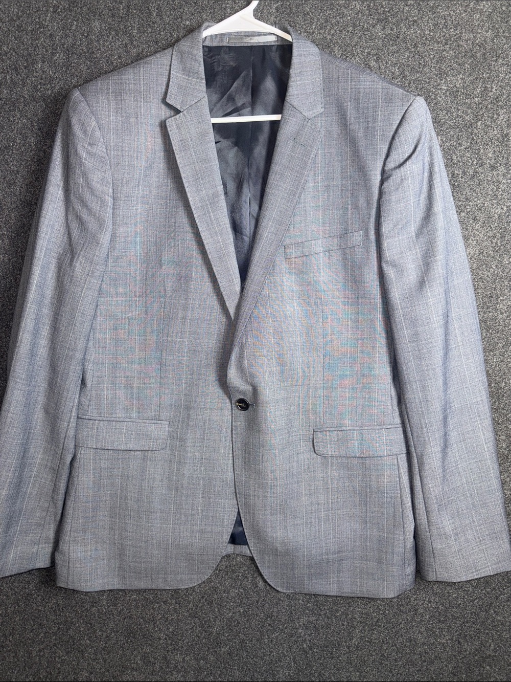 French Connection Light Gray Plaid Sport Coat